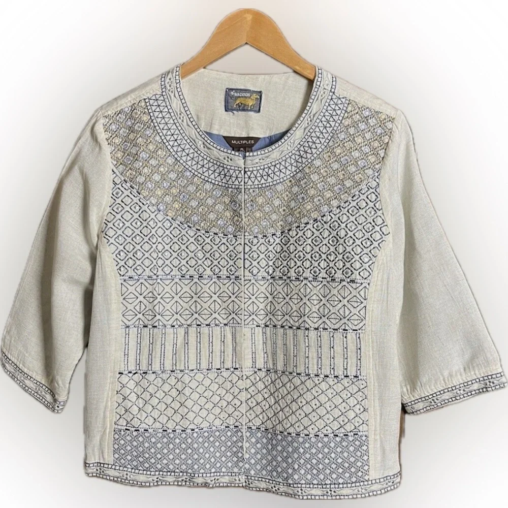 Madison | Embellished embroidered bohemian jeweled Jacket lined - Picture 2 of 12